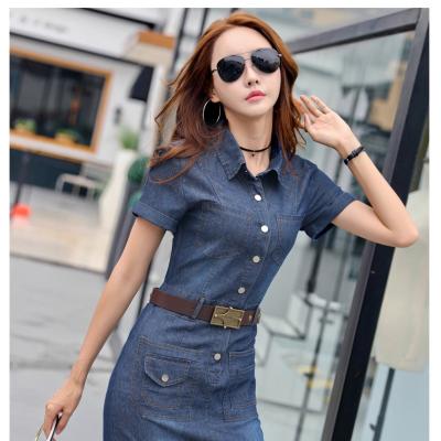 ĐẦM JEAN BODY CỔ SƠ MI PHỐI TÚI - J.68